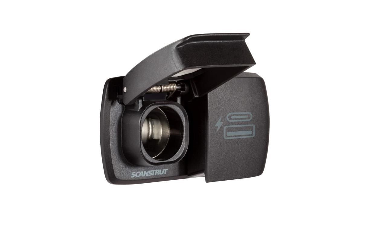 Scanstrut Flip Pro Duo USB-A en USB-C aansl. en 12V contactdoos, foto 3 van 5