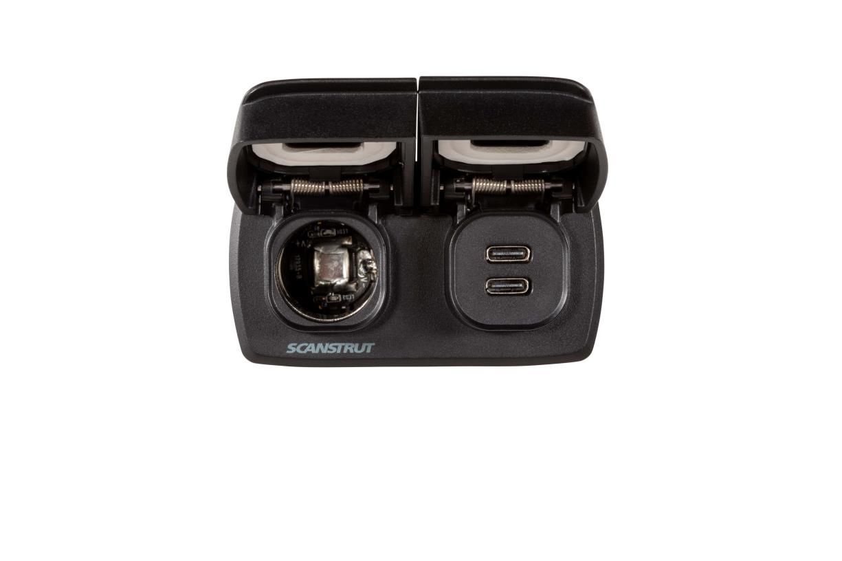 Scanstrut Flip Pro Multi USB-C aansluiting (x2) en 12V contactdoos, foto 2 van 6