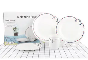 BW Serviesset melamine met ankermotief 8-delig