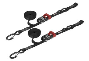 SpeedStrap 25 mm Ratchet Tie-down, s-haken en lus, 450 cm, zwart, 2 st.