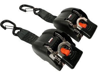 SpeedStrap Tie-down automatisch oprolbare spanbanden, rvs ratel, 2 st.