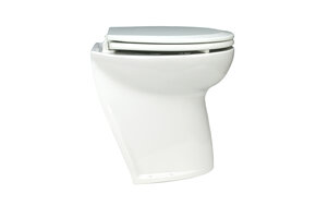 Jabsco De Luxe 17" elektr. toilet 12V, schuin met spoelwaterpomp, soft closing
