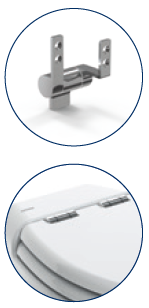 Tecma Scharnierset (wit) Polyester (MDF kern) Elegance/Silence Plus