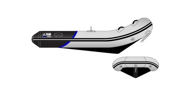 Yamaha Showroommodel Yam 380S rubberboot met aluminium vloerplaten op=op