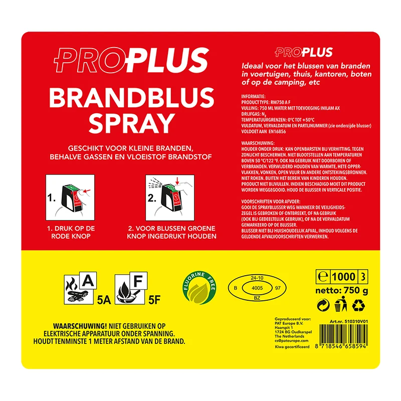 ProPlus Brandblusser 750ml A F schuim NL, foto 5 van 6