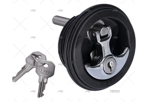 Perko Luiksluiting zwart met sloot, chroom hendel