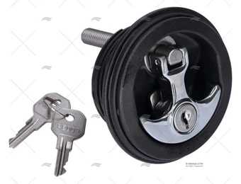 Perko Luiksluiting zwart met sloot, chroom hendel