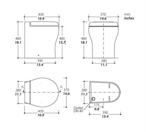 Tecma Elegance 2G, 230V, Hoog, Poly B+D, All-In-One 2-knops SFT, solenoid