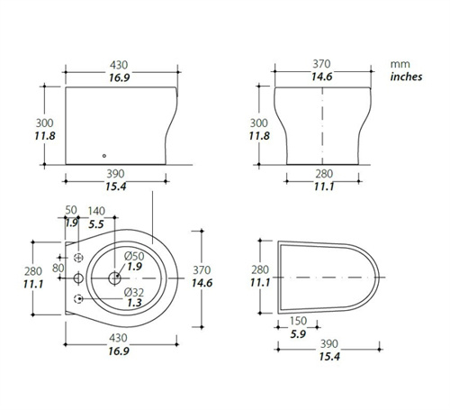 Tecma Elegance 2G bidet, Laag, Wit, foto 2 van 2