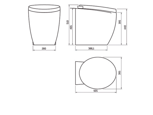 Tecma Privilege Wit 230V Thermo SoftClose, Standaard 2-knops SFT