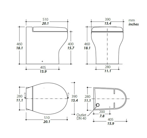 Tecma Silence Plus 2G, 12V, Hoog, Poly B+D, All-In-One 2-knops SFT, solenoid