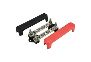 BEP Marine Busbar dubbel 6 terminals, 2 studs