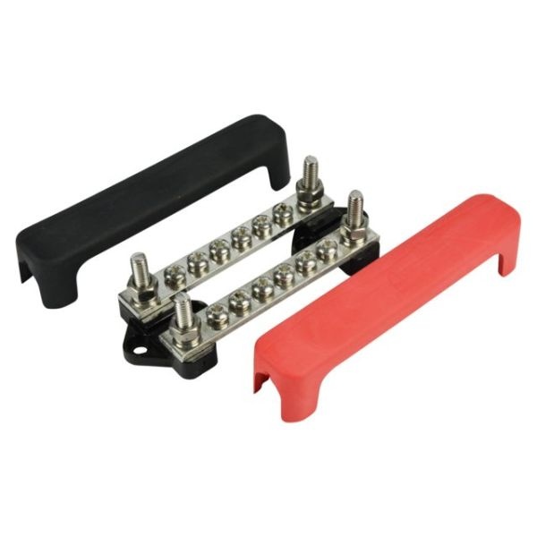 BEP Marine Busbar dubbel 6 terminals, 2 studs