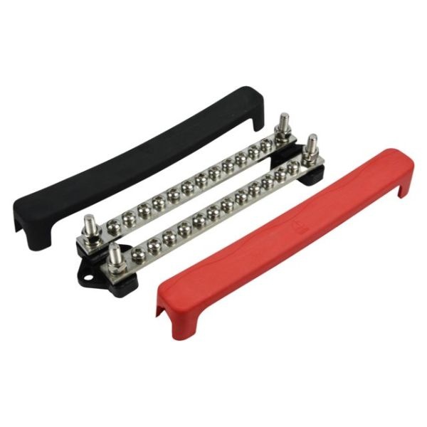 BEP Marine Busbar dubbel 12 terminals, 2 studs