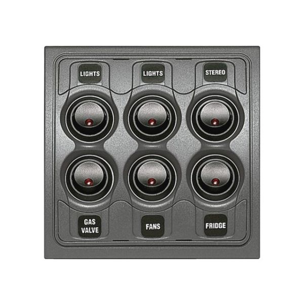 BEP Marine Schakelpaneel Contour 1000 6 schakelaars