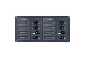BEP Marine Circuit breaker paneel 12V 8-voudig horizontaal