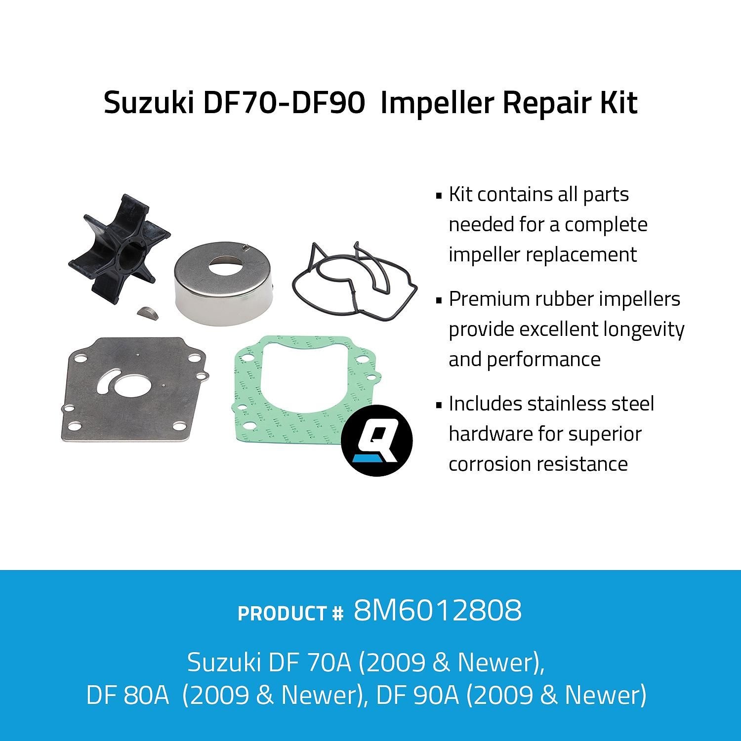 Quicksilver 8M6012808 Impeller service kit voor Suzuki DF70-DF90, foto 2 van 2