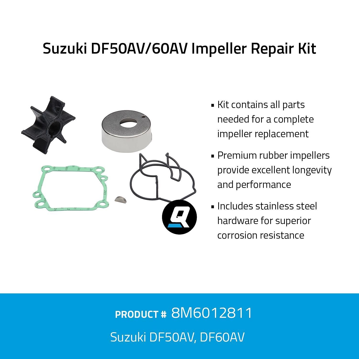 Quicksilver 8M6012811 Impeller service kit voor Suzuki DF50AV/60AV, foto 2 van 2
