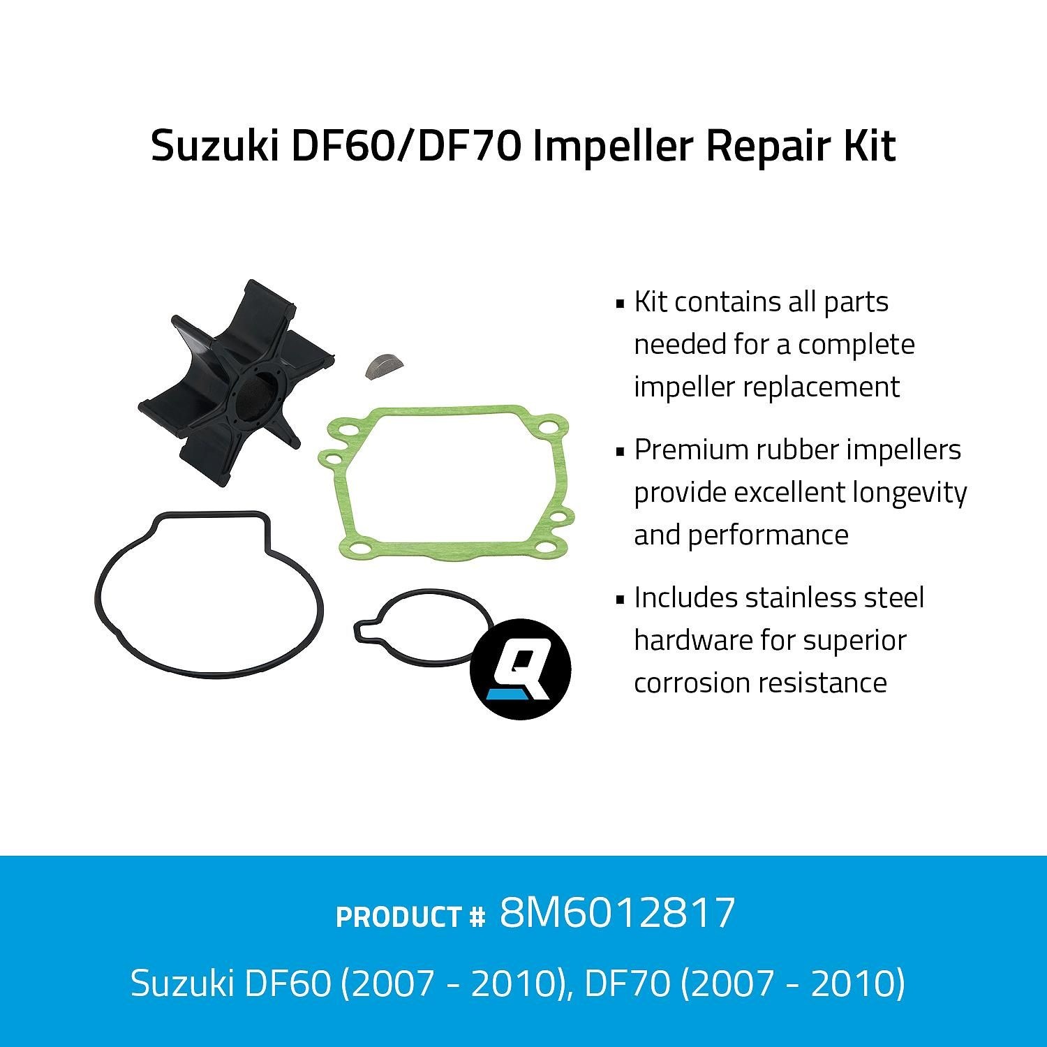 Quicksilver 8M6012817 Impeller service kit voor Suzuki DF60/DF70, foto 3 van 3