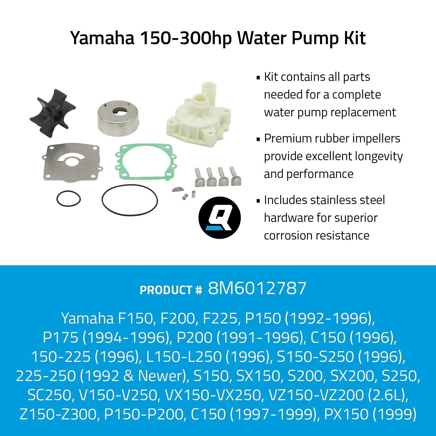 Quicksilver º 8M6012787 Waterpomp service kit voor Yamaha 150-300PK