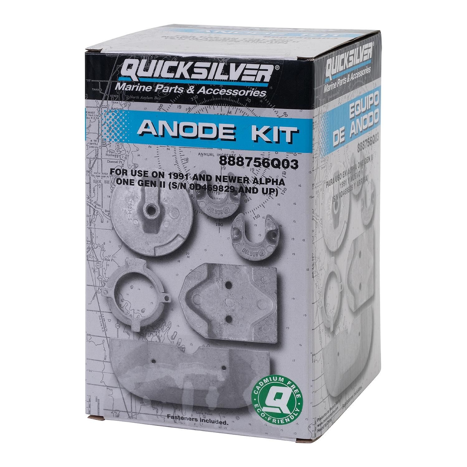 Quicksilver 888756Q03 Anode kit aluminium voor Mercruiser Alpha One Gen II