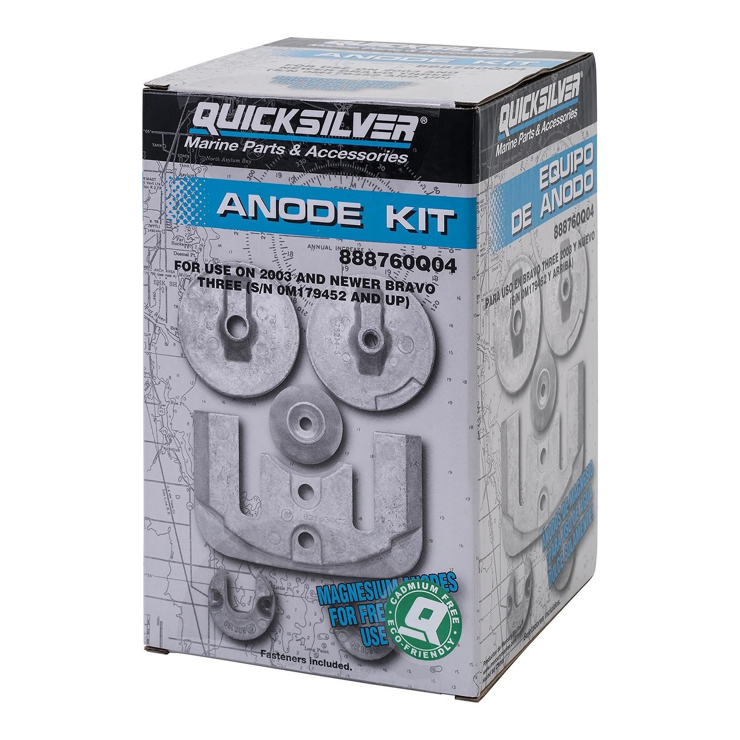 Quicksilver 888760Q04 Anode kit magnesium voor Mercruiser Bravo III, foto 2 van 2