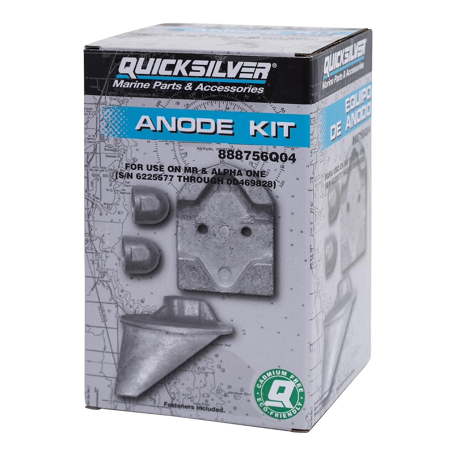 Quicksilver 888756Q04 Anode kit aluminium voor Mercruiser MR en Alpha One