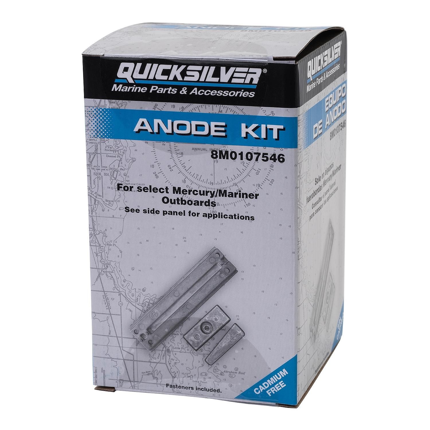 Quicksilver 8M0107546 Anode kit aluminium voor Mercury 40-115pk, foto 2 van 2