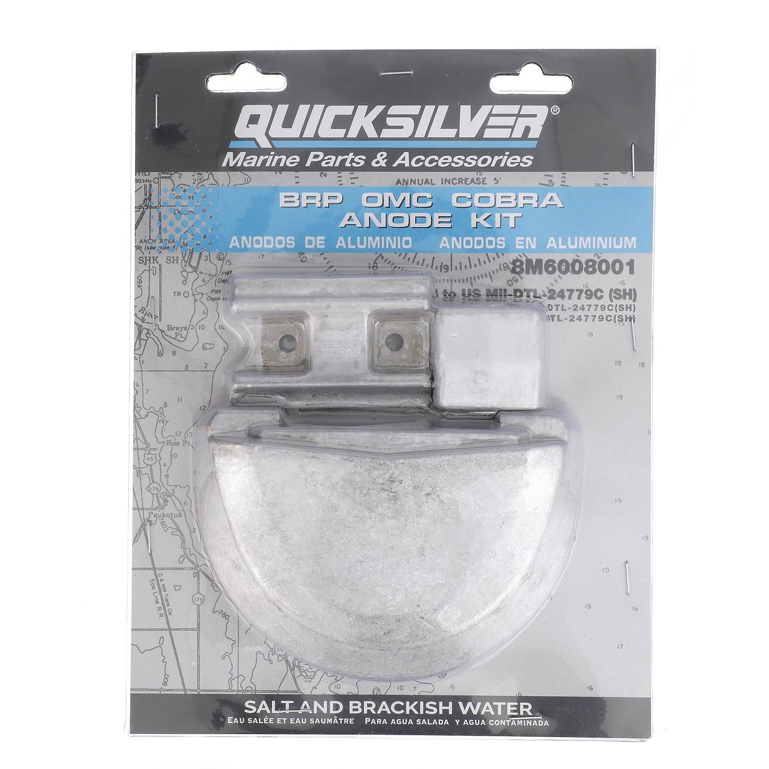 Quicksilver º 8M6008001 Anode kit aluminium voor BRP/OMC Cobra hekdrive, foto 4 van 4