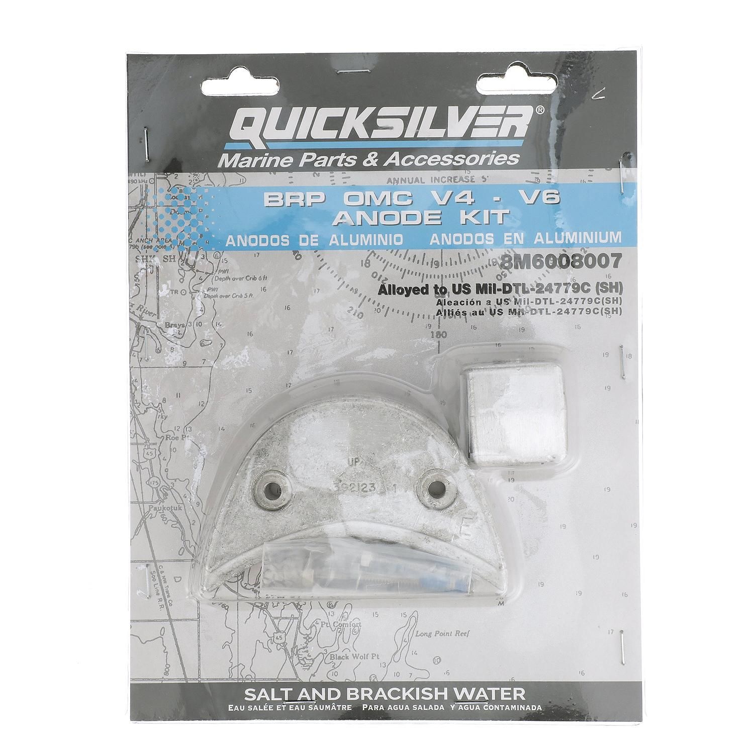 Quicksilver º 8M6008007 Anode kit aluminium voor BRP/OMC /V4, foto 4 van 4