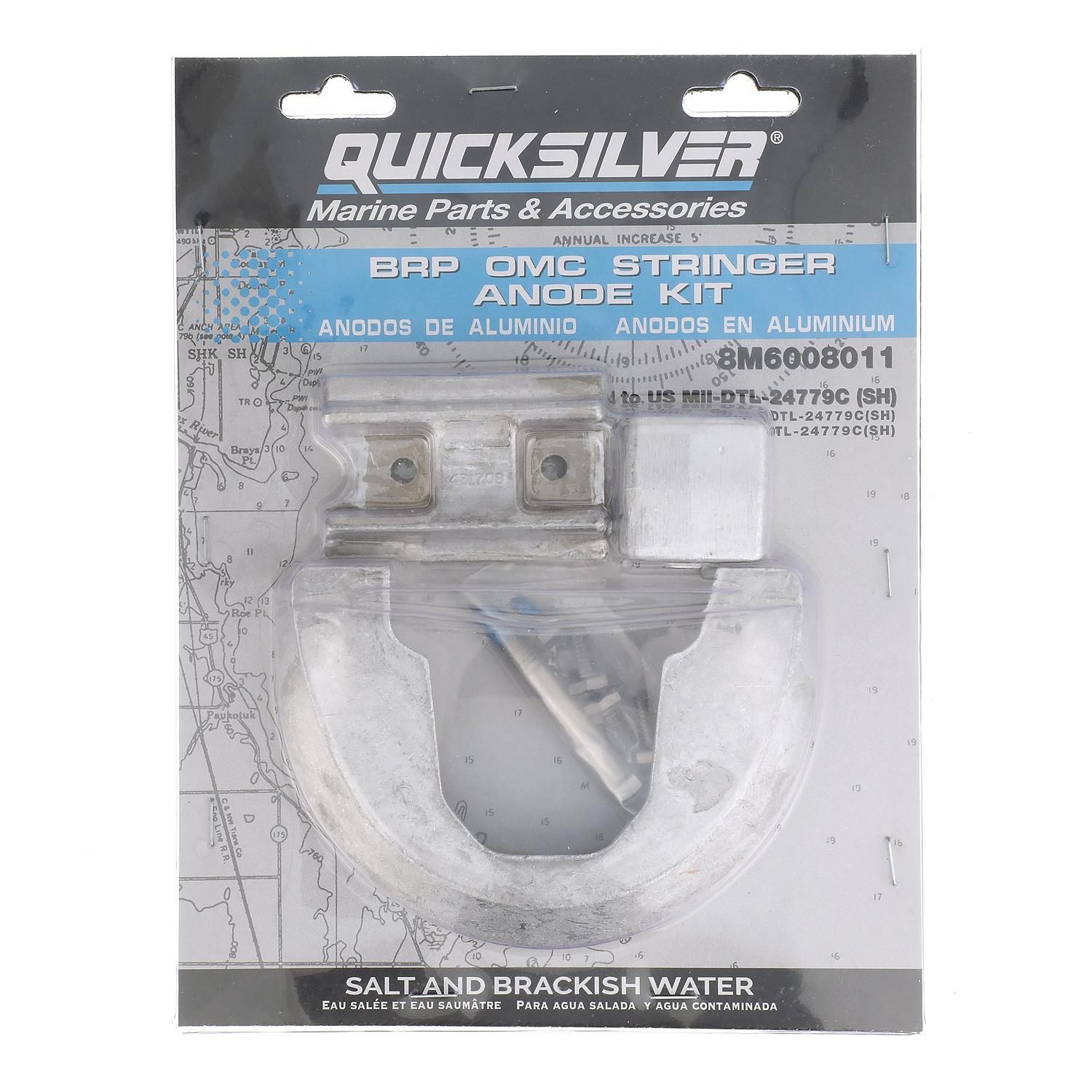 Quicksilver º 8M6008011 Anode kit aluminium voor BRP/OMC Stringer hekdrive, foto 4 van 4