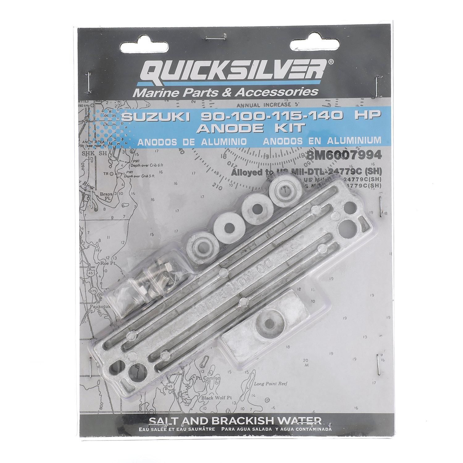 Quicksilver 8M6007994 Anode kit aluminium voor Suzuki 90-140 pk, foto 4 van 4