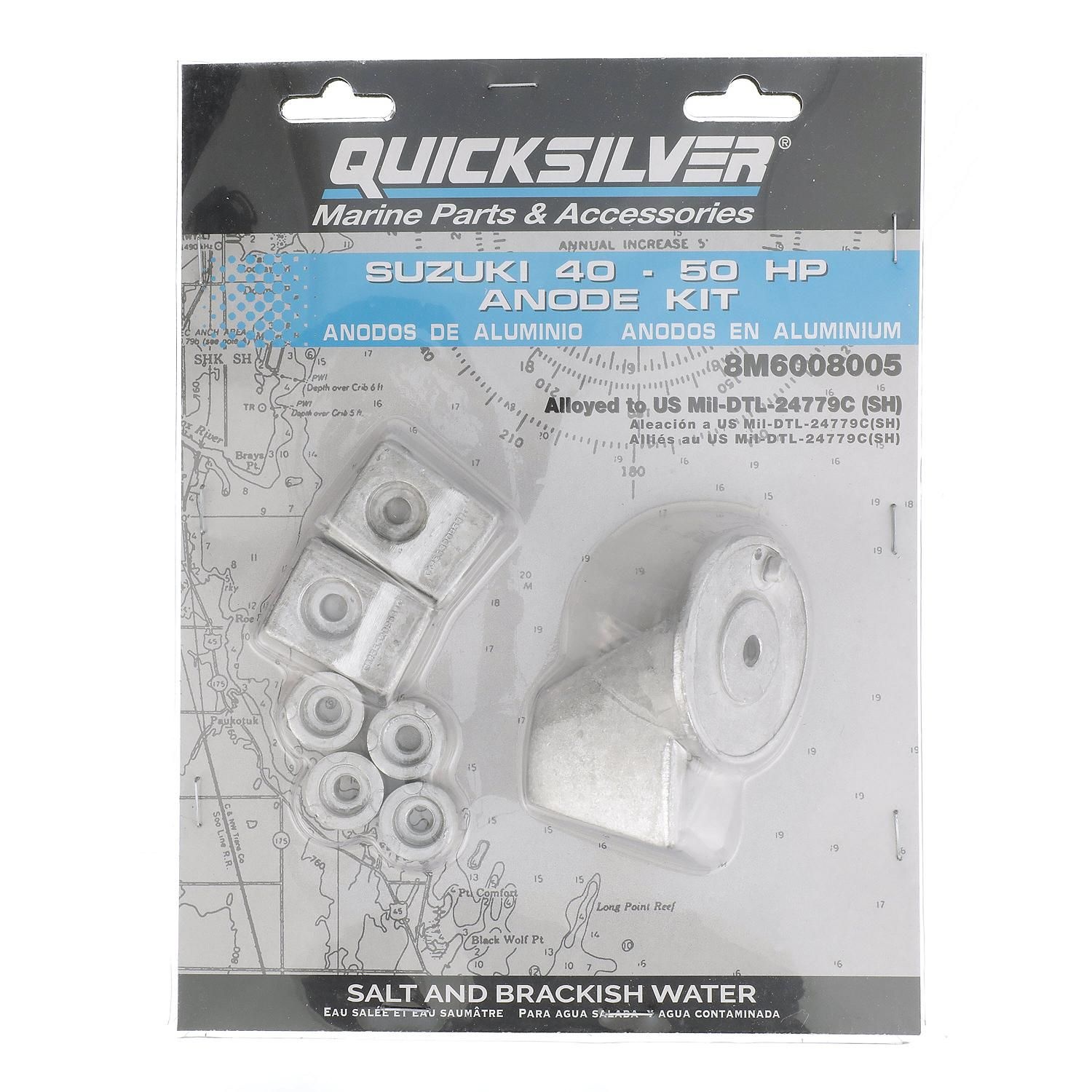 Quicksilver 8M6008005 Anode kit aluminium voor Suzuki 40-50 pk, foto 5 van 5