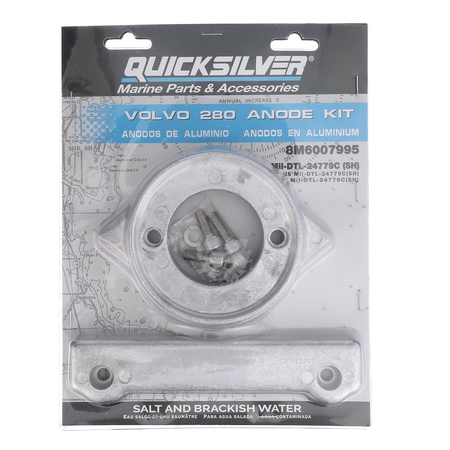 Quicksilver 8M6007995 Anode kit aluminium voor Volvo 280 hekdrive