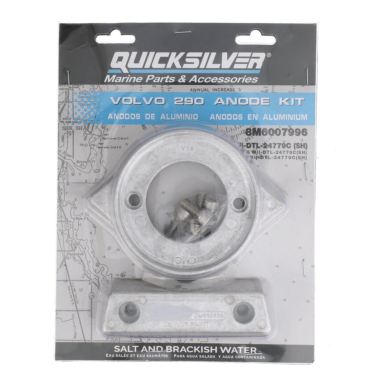 Quicksilver 8M6007996 Anode kit aluminium voor Volvo 290 hekdrive, foto 4 van 4