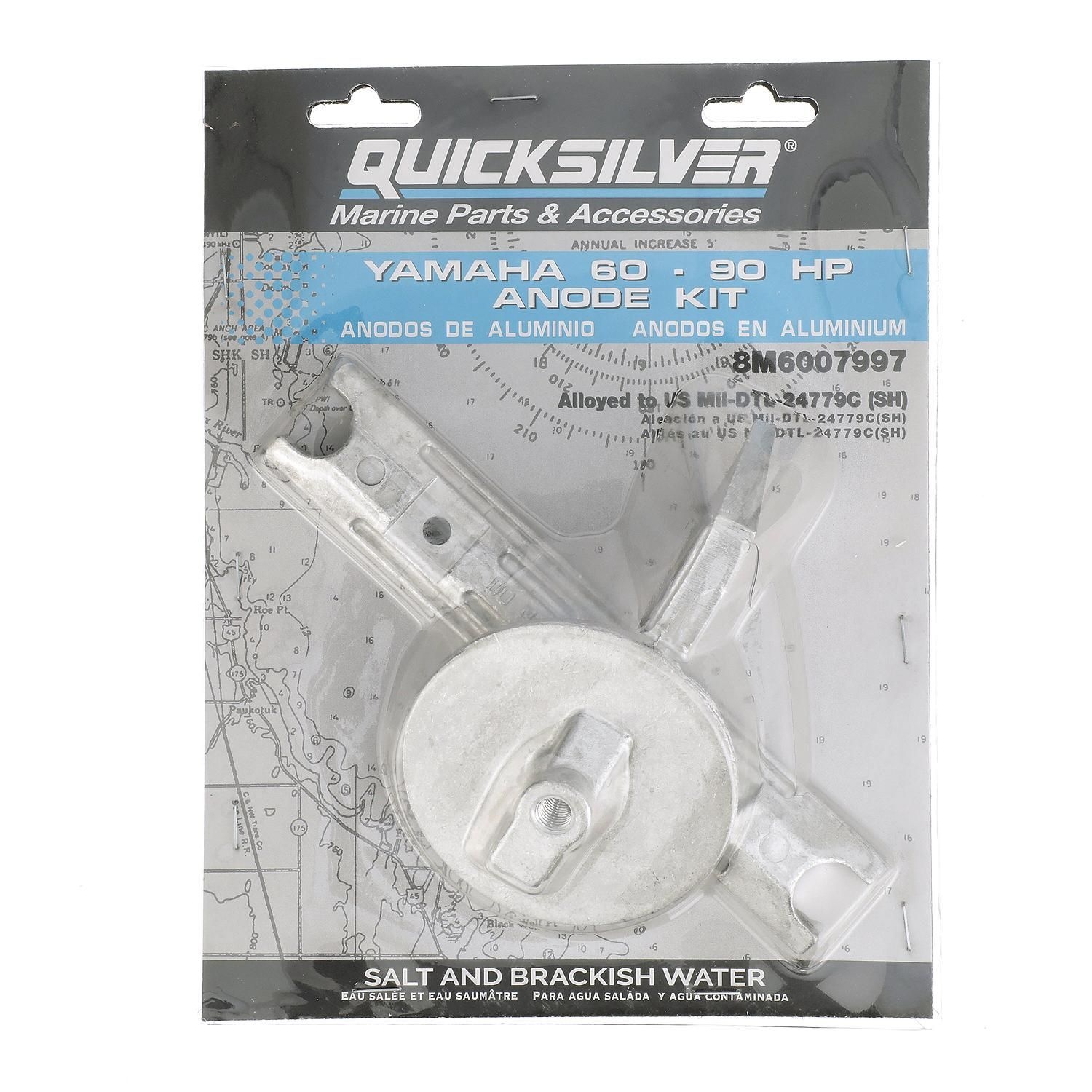 Quicksilver 8M6007997 Anode kit aluminium voor Yamaha 60-90pk, foto 4 van 4
