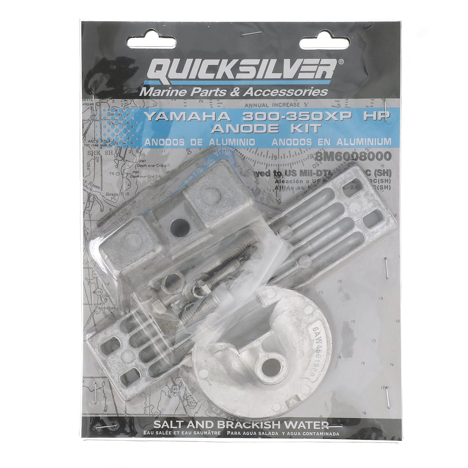 Quicksilver º 8M6008000 Anode kit aluminium voor Yamaha XP 300-350pk
