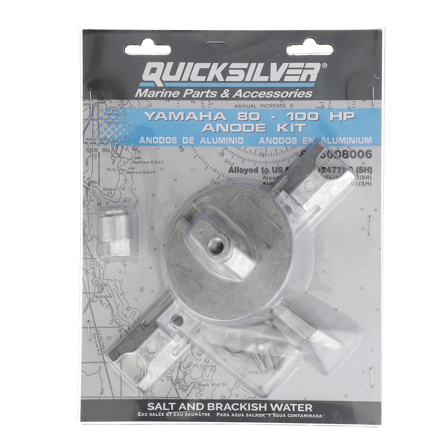 Quicksilver 8M6008006 Anode kit aluminium voor Yamaha 80-100pk, foto 4 van 4