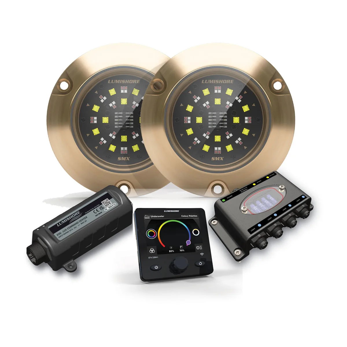 Garmin LUX SMX154 Set, 2 Lights, Hub, LUX Command Center, Display