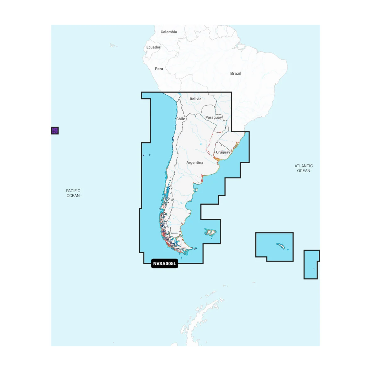 Garmin Chili, Argentinië en Paaseiland - waterkaart