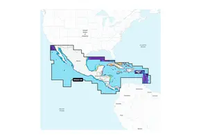 Garmin Midden-Amerika en Caraïben - binnenwateren en kustwaterkaarten