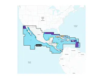 Garmin Midden-Amerika en Caraïben - binnenwateren en kustwaterkaarten