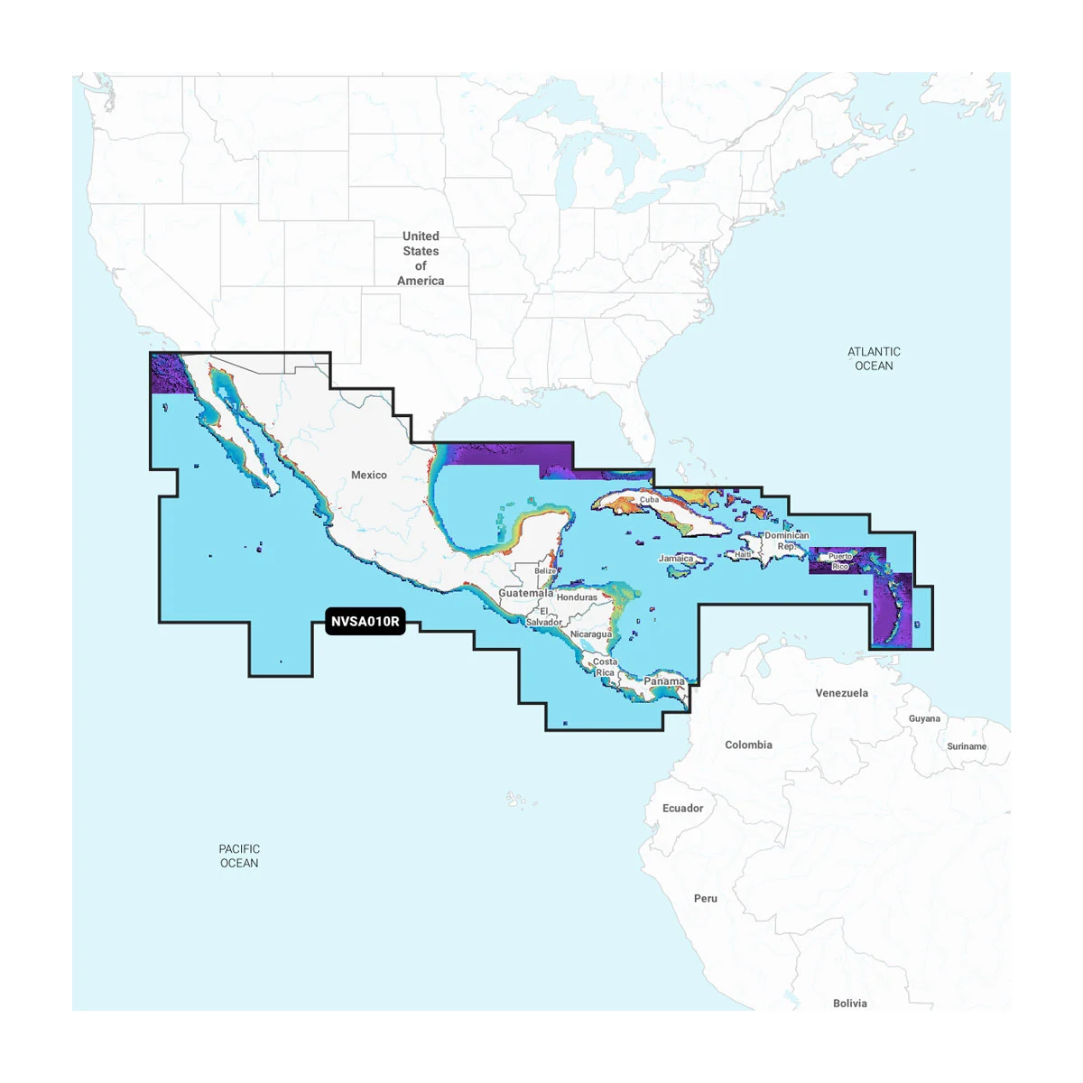 Garmin Midden-Amerika en Caraïben - binnenwateren en kustwaterkaarten