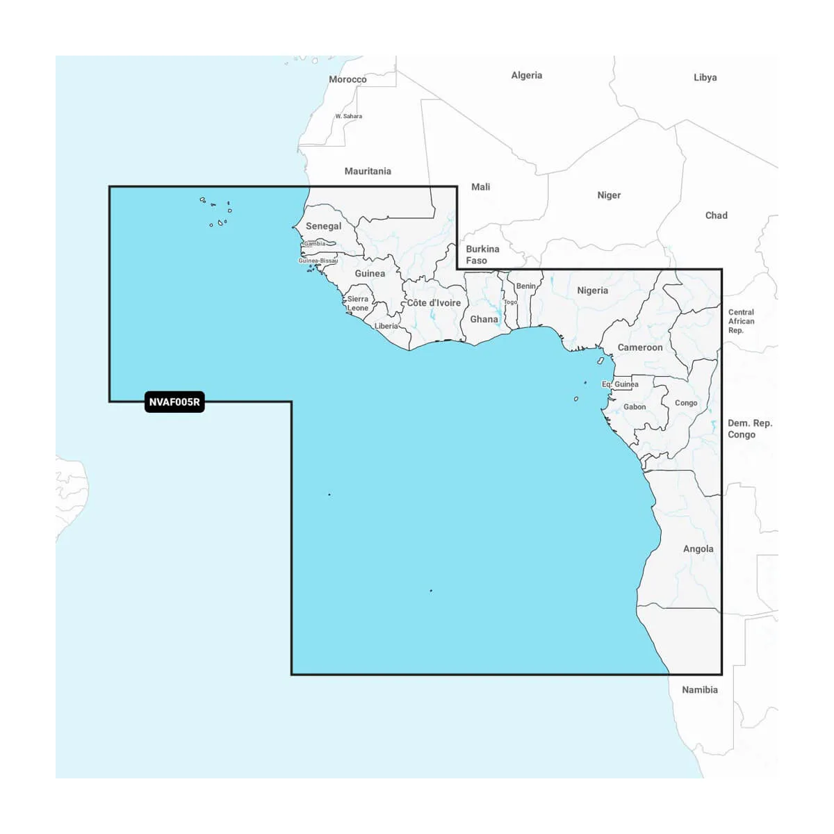 Garmin Afrika, West - Waterkaarten