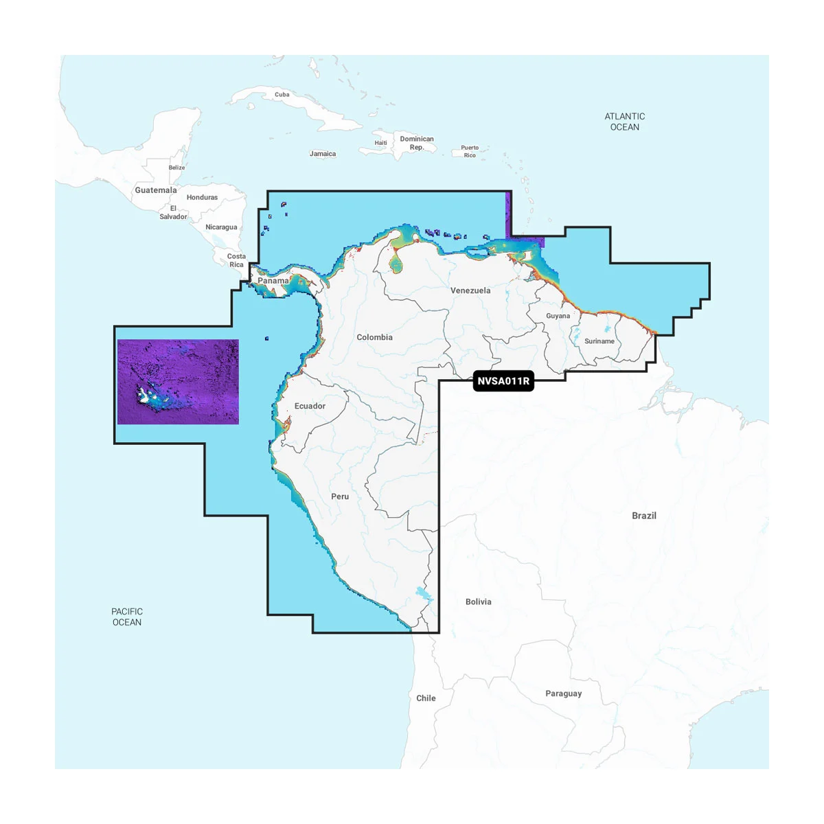 Garmin Zuid-Amerika, Noord - binnenwateren en kustwaterkaarten