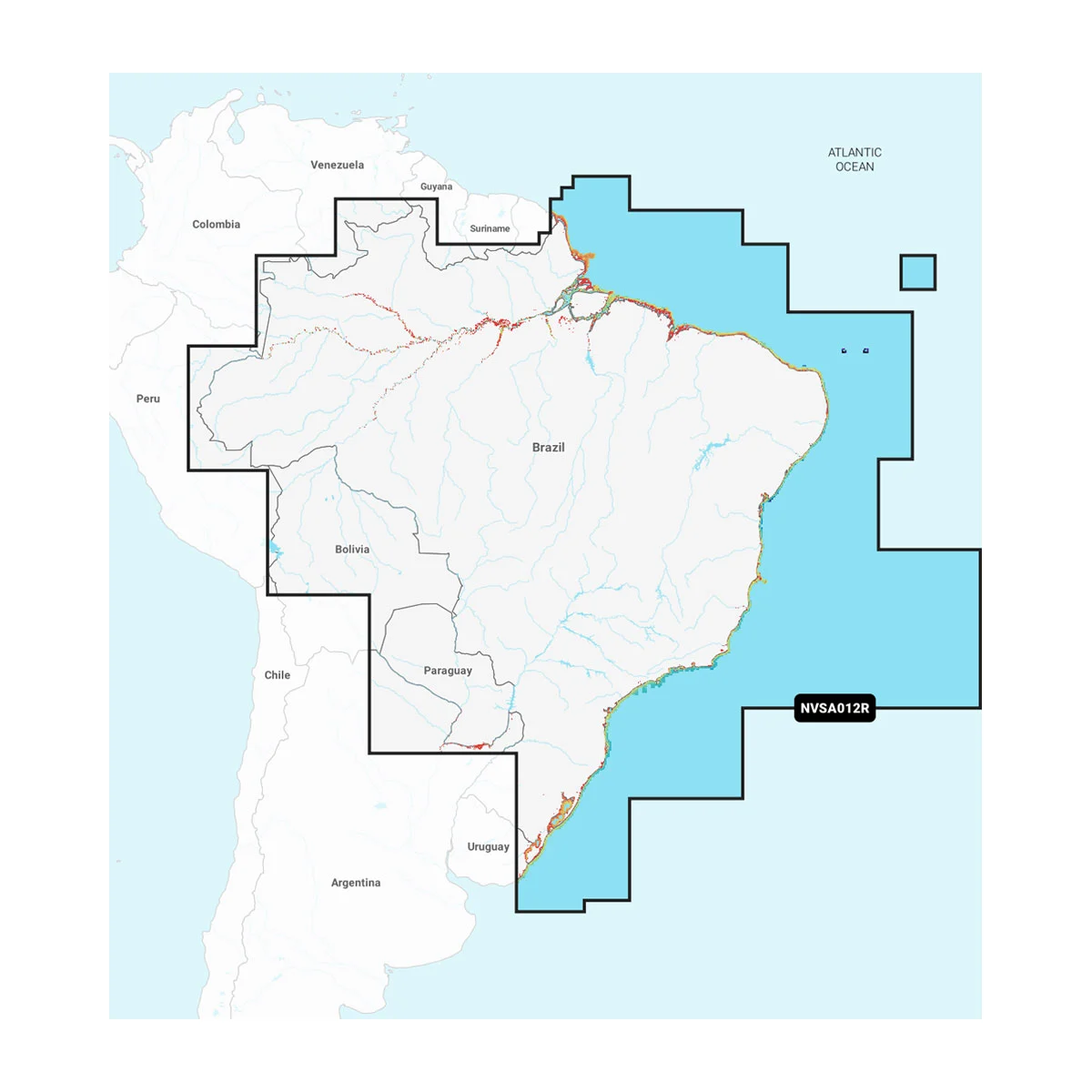 Garmin Brazilië - binnenwateren en kustwaterkaarten