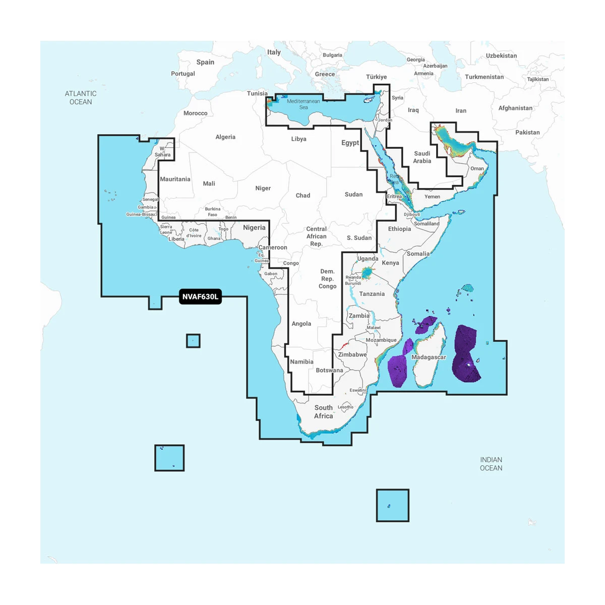 Garmin Afrika en het Midden-Oosten - Waterkaarten