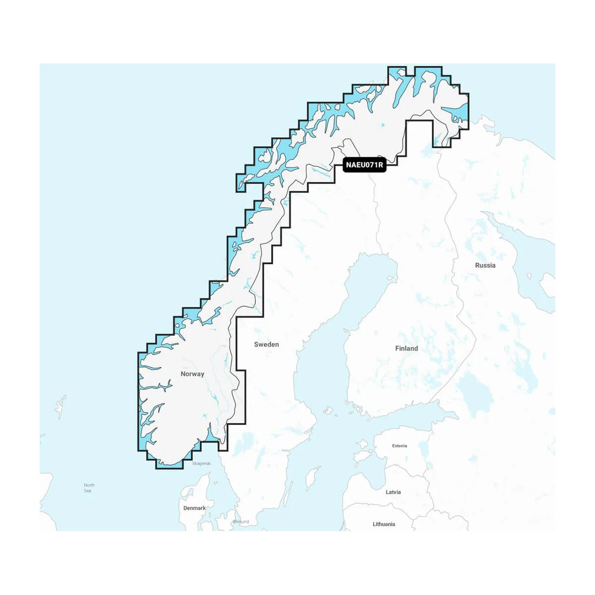 Garmin Noorwegen, Meren en rivieren - Waterkaarten voor binnenwateren