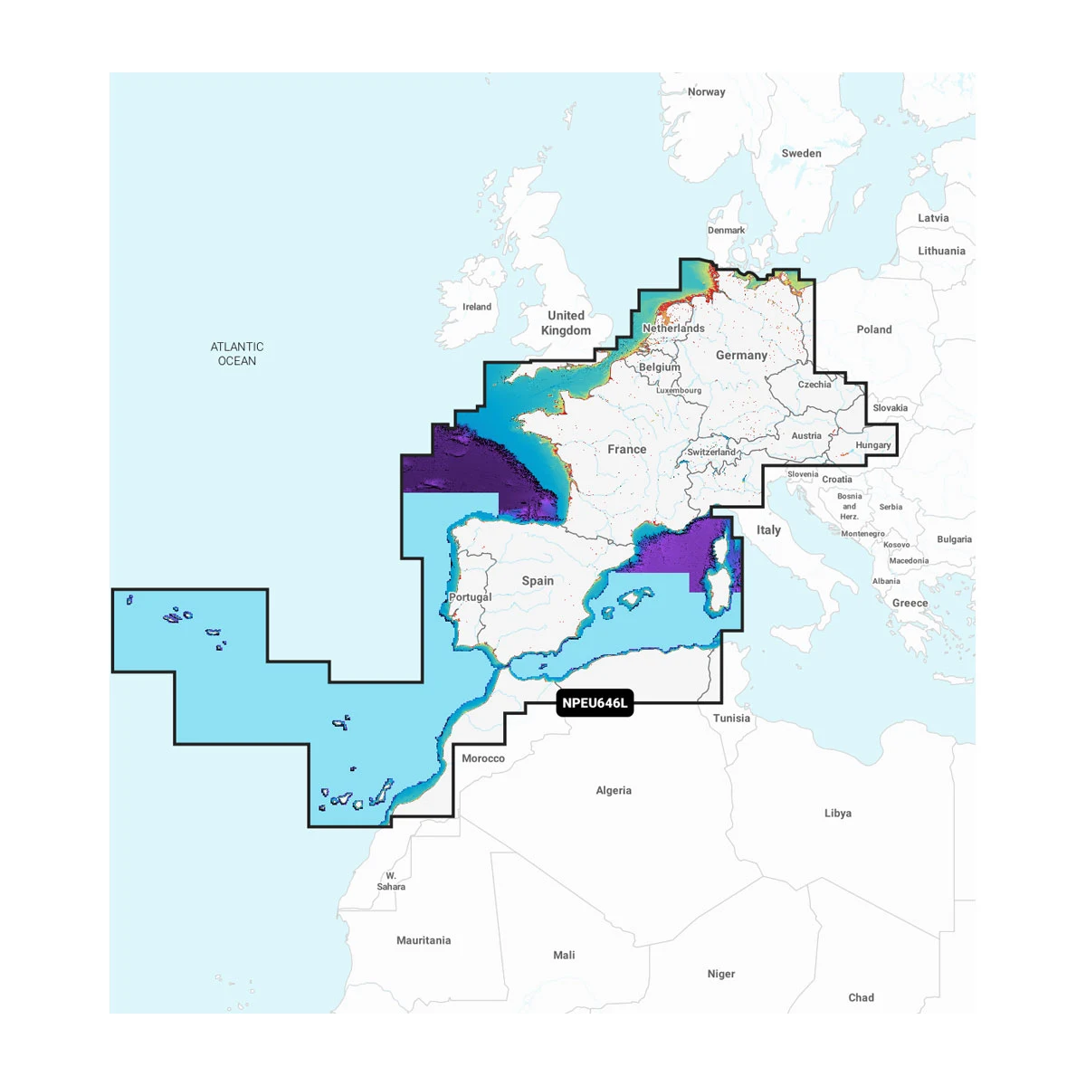 Garmin Europa, Midden en West - Waterkaarten