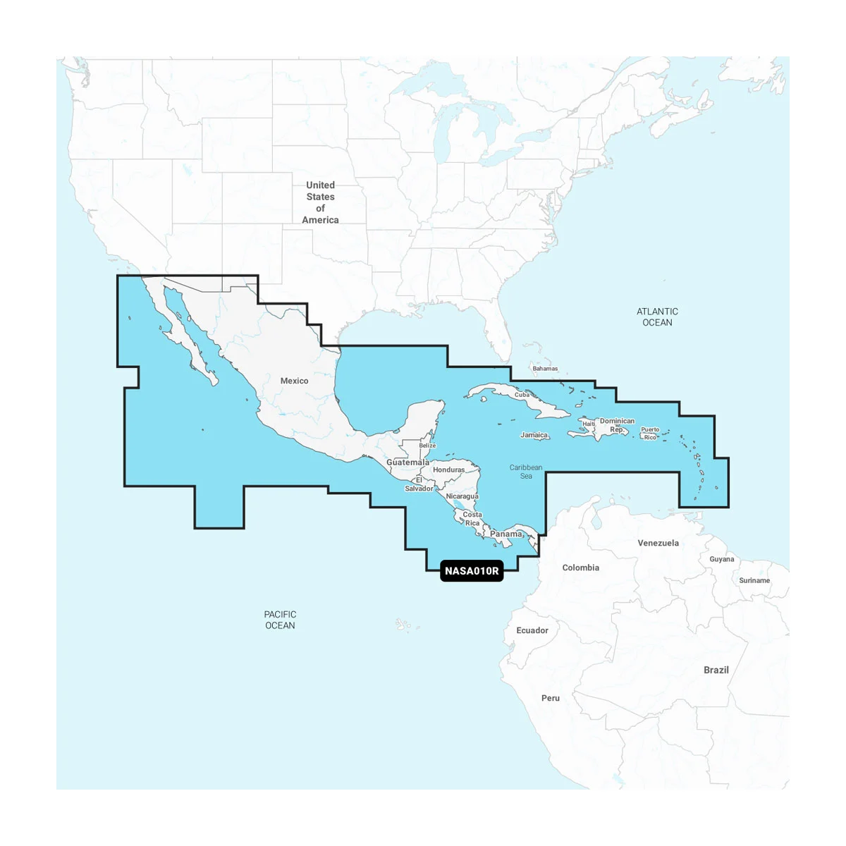Garmin Midden-Amerika en Caraïben - Waterkaarten van binnen- en kustwateren